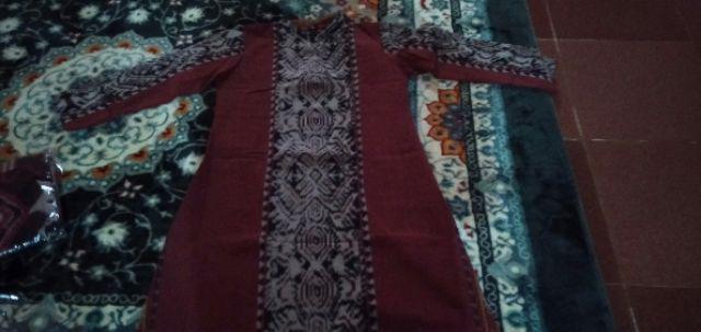 Dress Tenun Jepara Warna Merah