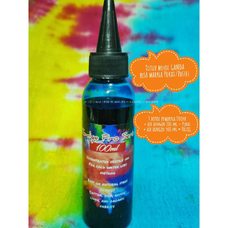 Ecer pewarna tiedye kit 250ml botol runcing Tie dye 1 botol pekat/pastel