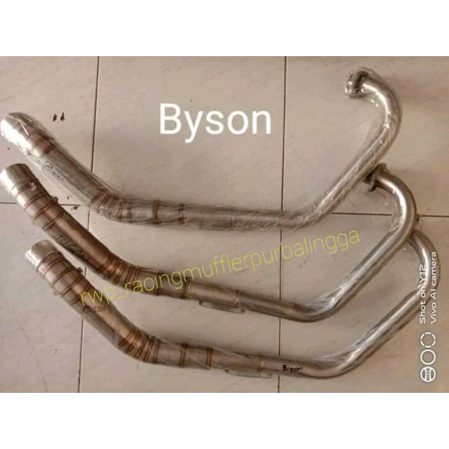 Leher header pipa knalpot leher byson 150 yamaha byson