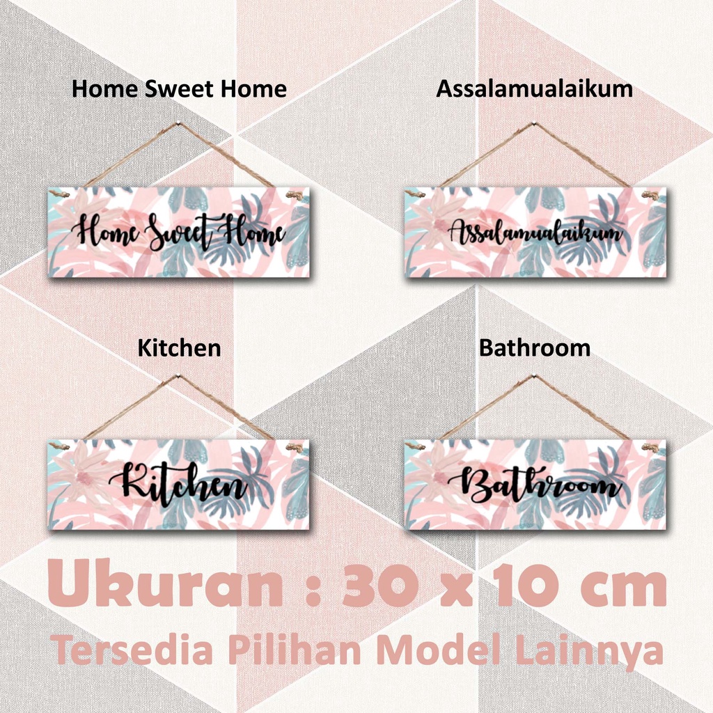 Hiasan Pajangan Dinding / Gantungan Pintu - ALOHA (Variasi Assalamualaikum / Home Sweet Home / Welcome / Kitchen / Bathroom)- Wall Sign Decor