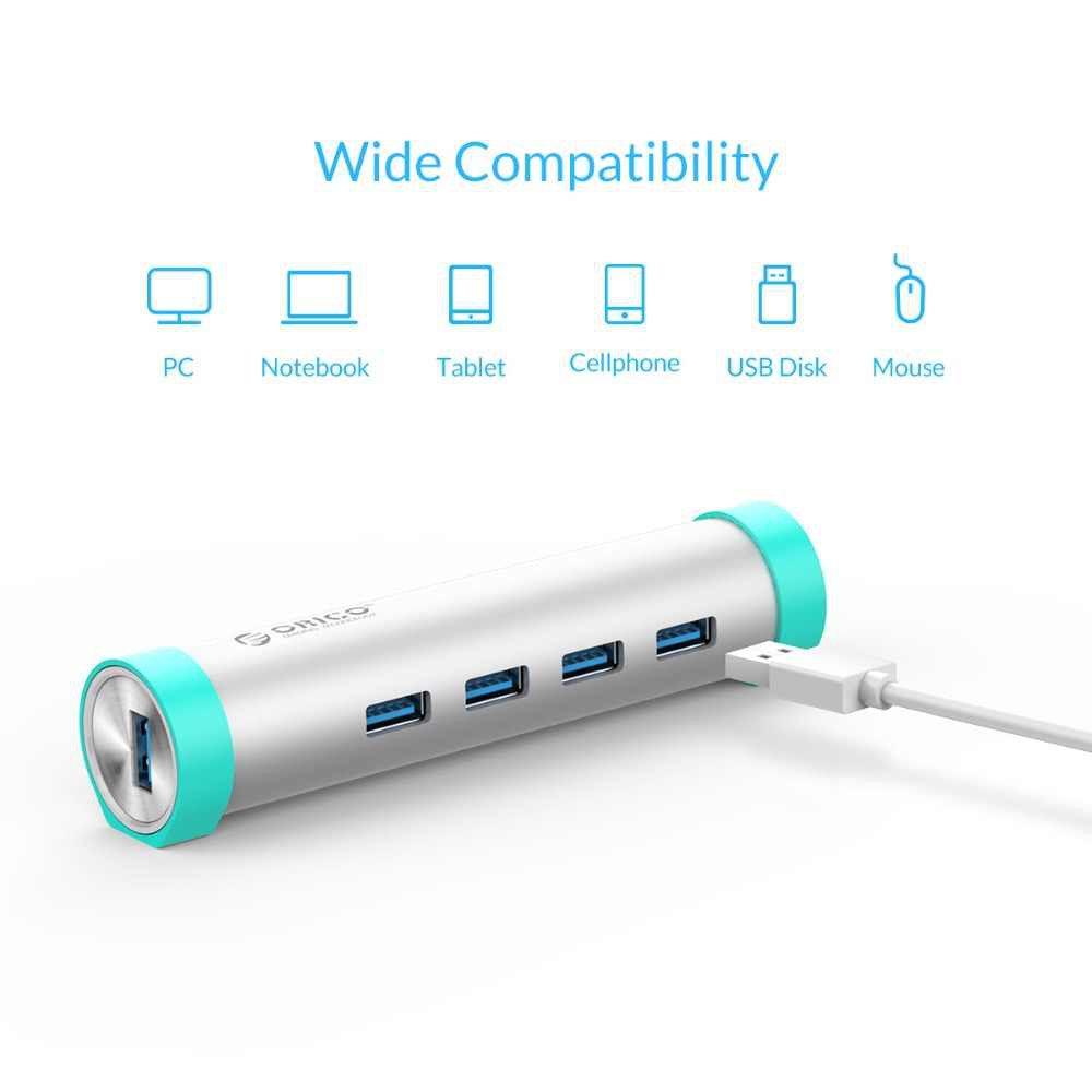 USB 3.0 Hub orico 4 Port Aluminum include Type-A &amp; Type-C Cable super speed ARH4-U3 - Terminal usb