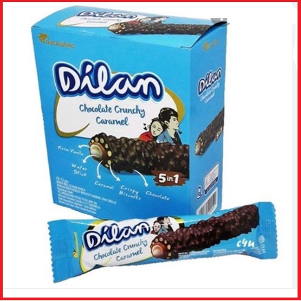 Dilan Chocolate Crunchy Caramel 1 box isi 12 pcs