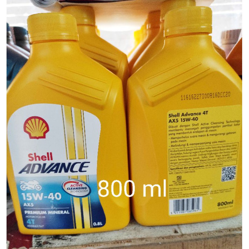 shell advance ax5 4 tax 0.8 lt sae15-40w for bebek