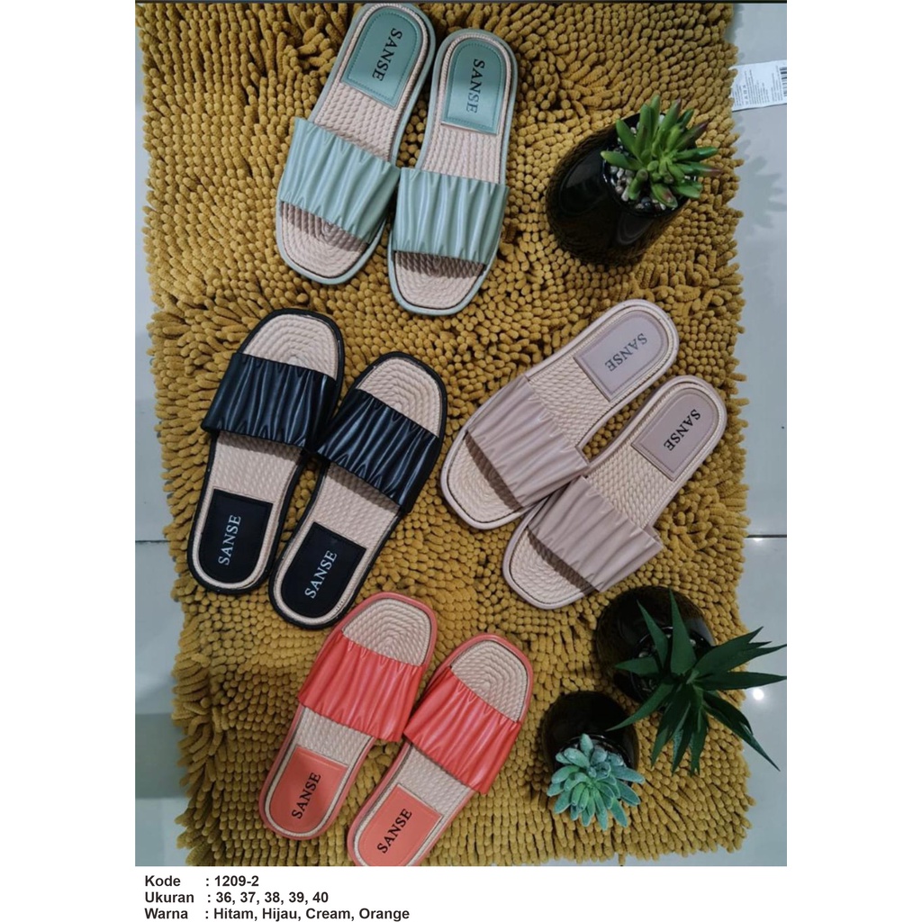 SANDAL SELOP JELLY WANITA MOTIF KERUT TRENDY MODIS 1209-2 / TERBARU 2021