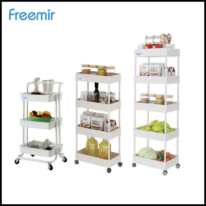 Freemir Rak Troli Susun Serbaguna Dengan Roda Dan Pegangan