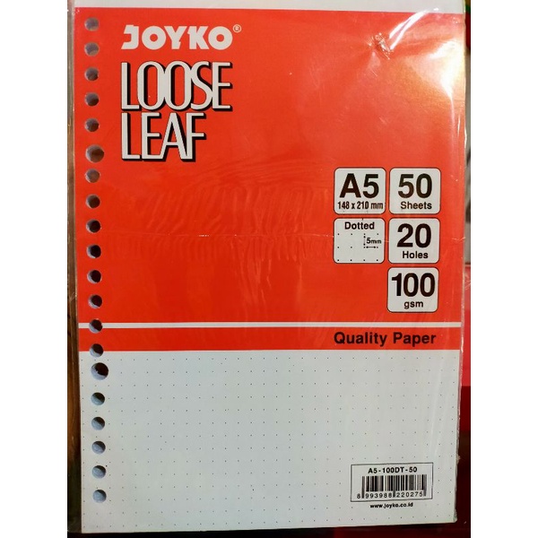 

ATK : Isi Binder Loose Leaf Joyko A5 Dotted (Titik-Titik Tanpa Garis)