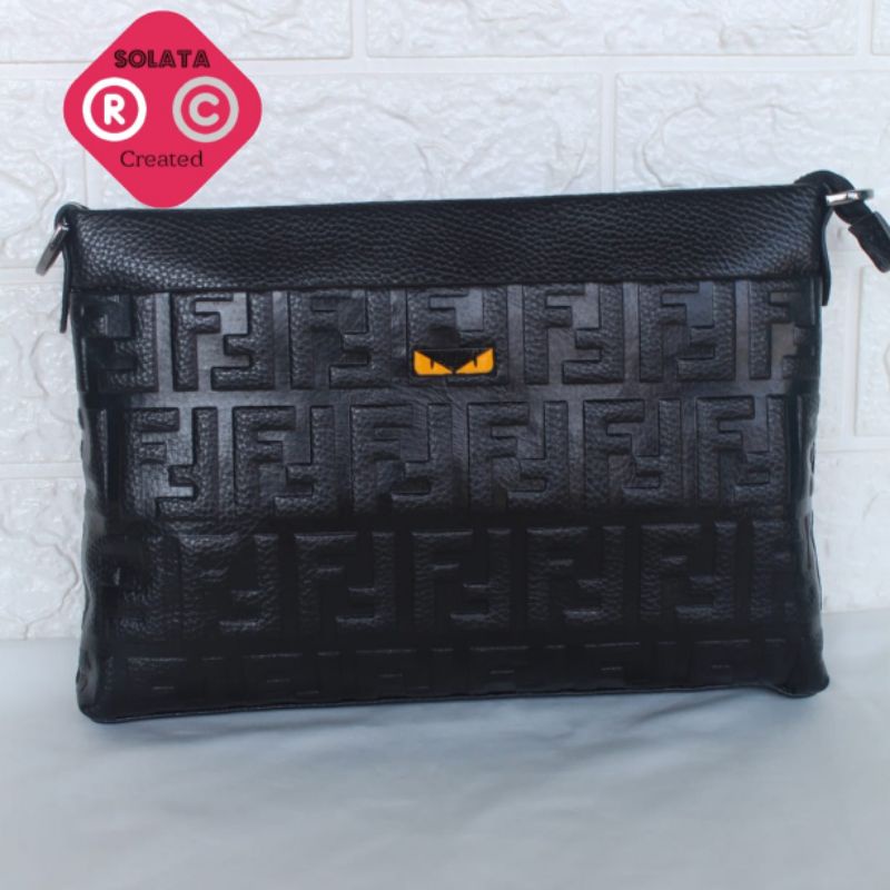 Handbag pria wanita - clutch pria wanita kulit asli - handbag FENDI