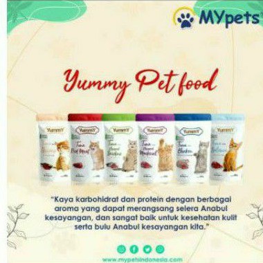 YUMMY POUCH CAT FOOD KITTEN AND ADULT / MAKANAN KUCING 85gr