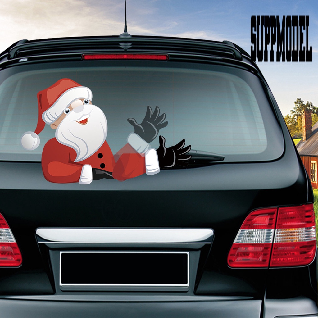 Stiker Wiper Motif Santa Claus Untuk Mobil