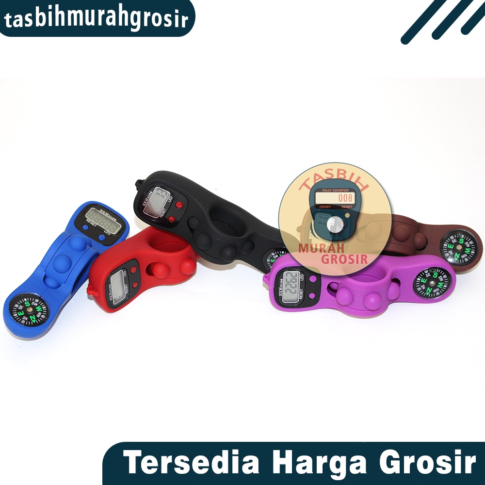 Tasbih Digital Motif Marmer Kompas + Lampu LED