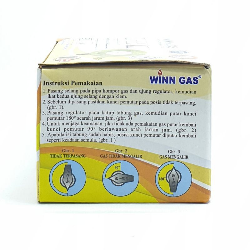 Regulator Gas Winn Gas W-118M + Meter Tekanan Rendah