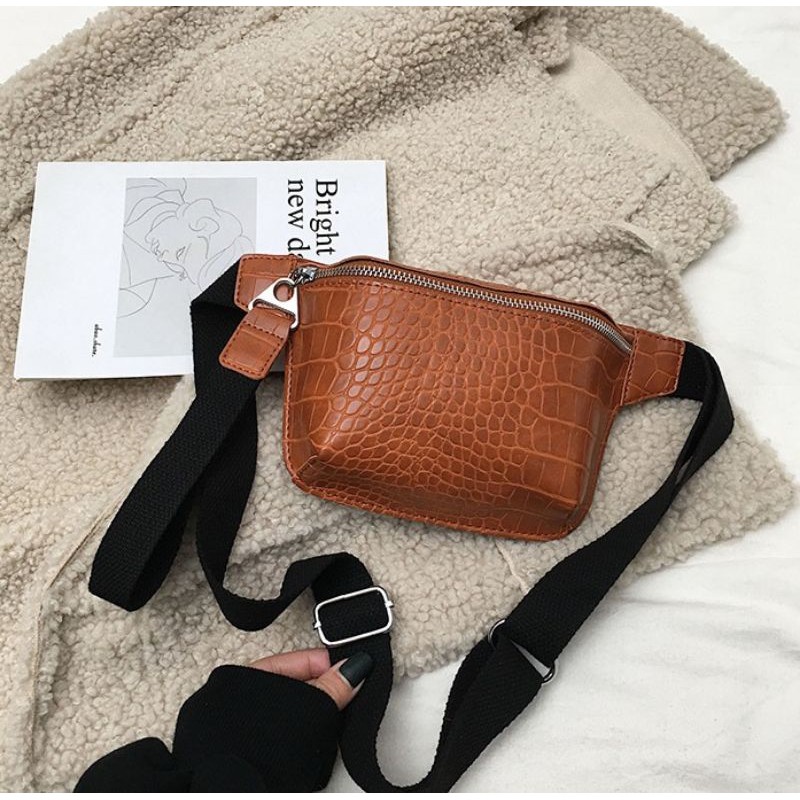 Waist Bag Tas Pinggang Croco Shoulder Import Premium Branded Murah Original Fashion Kulit GT 1649