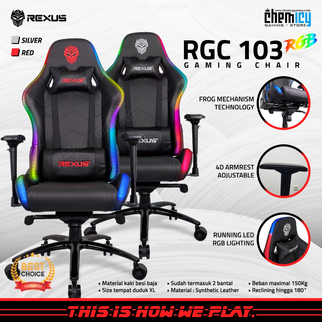 Rexus Gaming Chair Kursi Gaming Rgc 103 Rgb Shopee Indonesia