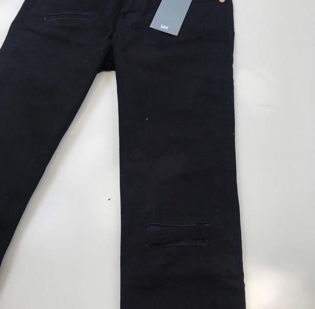 Celana Jeans Lee 101 Ramone Skinny Ripped Jeans Black Shopee Indonesia