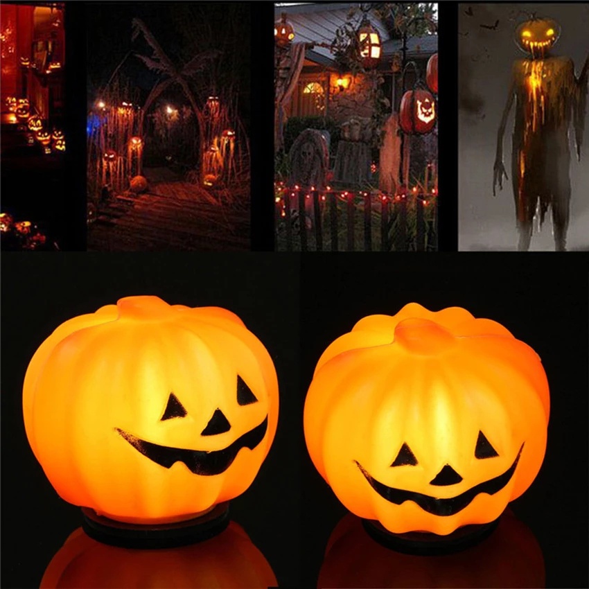 Lampu LED Bentuk Labu Halloween Mini Untuk Dekorasi