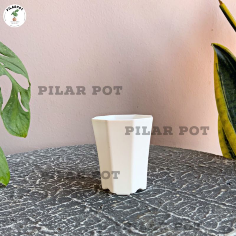 POT BUNGA TANAMAN MINI NKT PAGODA 5 PUTIH - NKT PAGODA 5 PUTIH