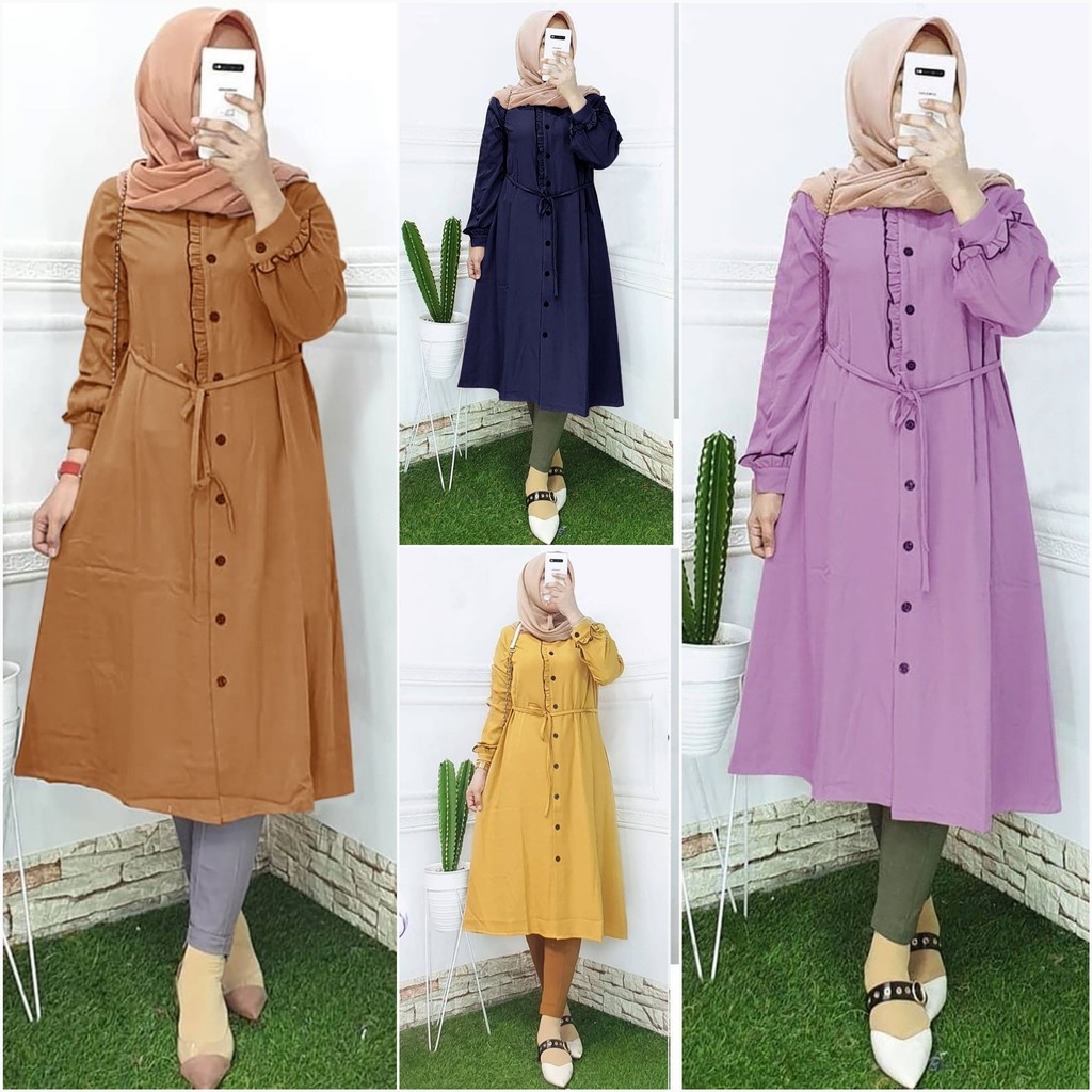 Lulu Tunik Atasan Wanita / Blouse / Tunik Rayon Twill Lenara Tunik / Tunik Wanita/Kekinian/L/Xxl/Ter