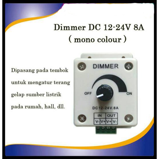 Dimmer Putih DC 12-24V 8A Single Colour