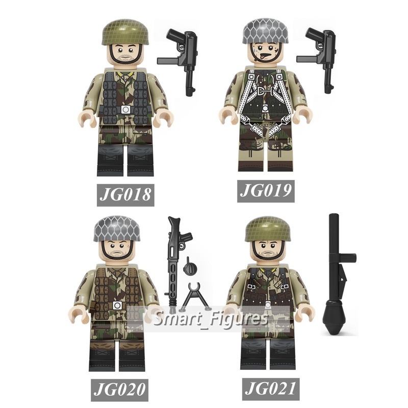 Mainan Action Figure Minifigures WWII Tentara Jerman Motif Camo Salju