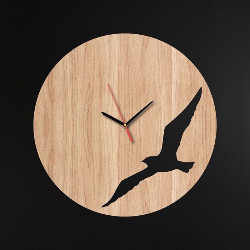 Jam Dinding Model Desain Kayu Unik Dekorasi Pajangan Rumah Retro Vintage-J12