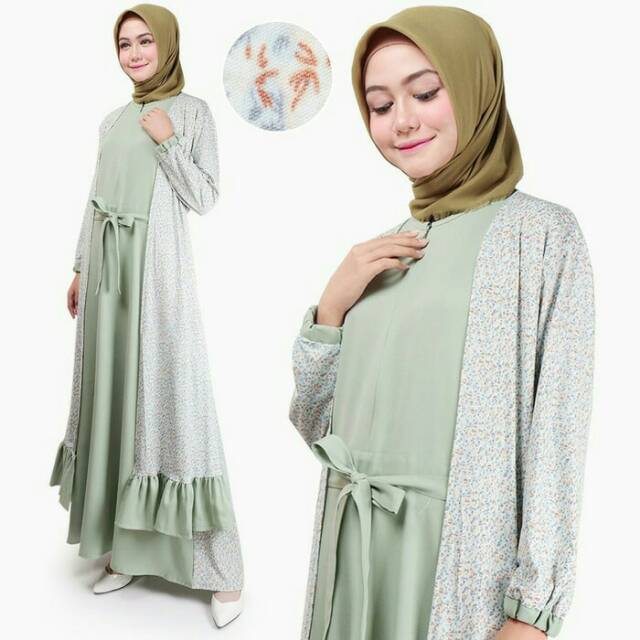 Gamis Wanita | Hana Maxi | Dress Muslim Original - Hijau Mint