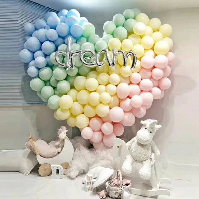 100 pcs Balon Latex Maccaron / pastel tebal 12 inc macaron soft doff