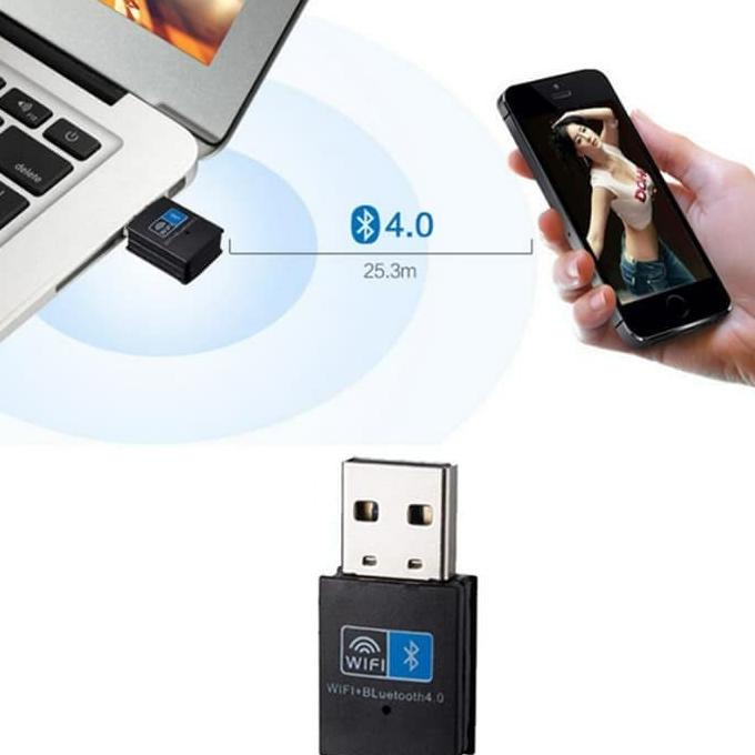 Jual mini usb wifi + bluetooth 2in1 receiver dongle combo wireless