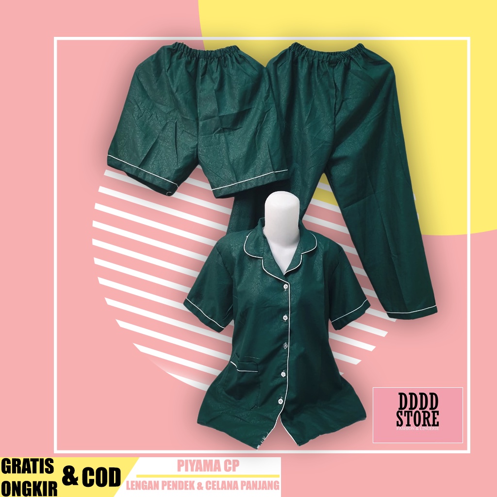 BAJU TIDUR WANITA / PIYAMA WANITA SATIN EMBOS 3IN1