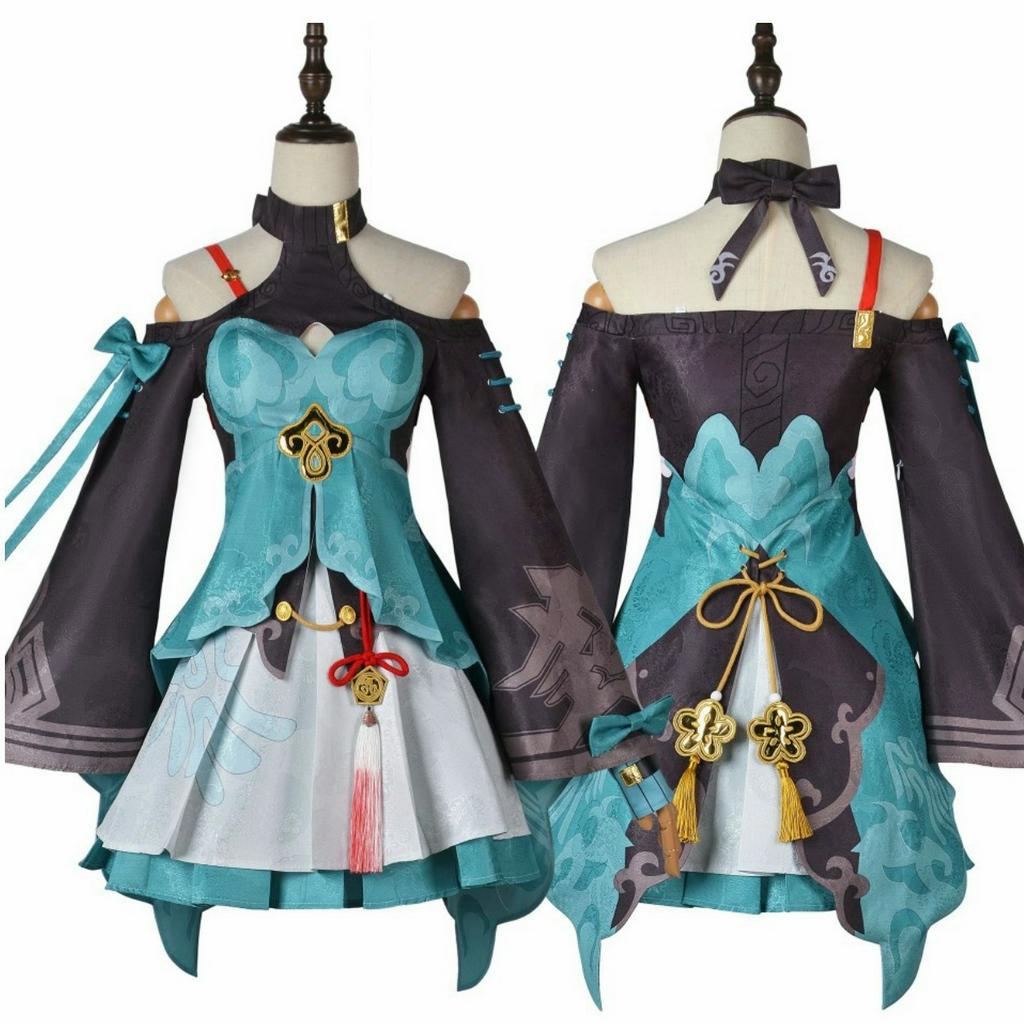 Cosplay Anime Game Honkai Star Dome Railway Cos Qingque Cos Clothing Anime Game Women's Clothing Set Plain Clothes Cosplay Clothing Full Set