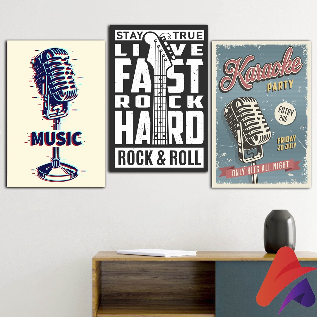 HIASAN DINDING MUSIK 20X30 CM SEPASANG KAMAR DEKORASI RUMAH WALL DECOR MUSIC MUSIK