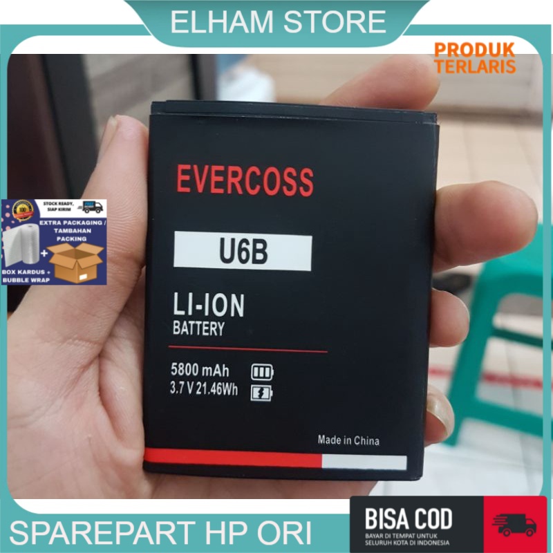 BATRE BATRAI BATU BATTERY EVERCOSS U6B