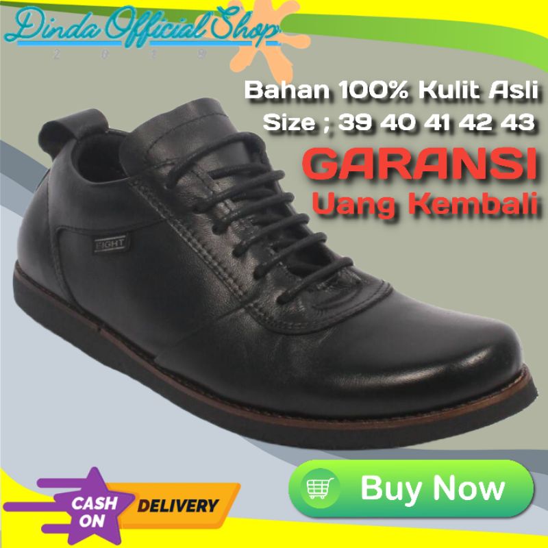 SEPATU KULIT Pria sepatu pria sepatu sneakers pria ORIGINAL EIGHT SNEAKERS PRIA LETHER BANDUNG HITAM