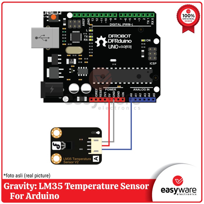 DFRobot LM35 Temperature Sensor For Arduino Gravity LM35 Module
