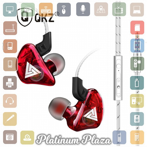 QKZ Earphone HiFi Dengan Mic - QKZ-CK5 - Red`RP3TCU-