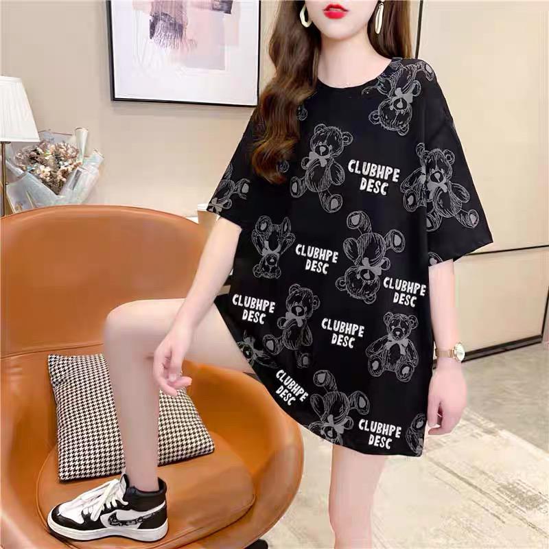 Overtee Tshirt Oversize Wanita Motif Bear Deschpe - 100% Import