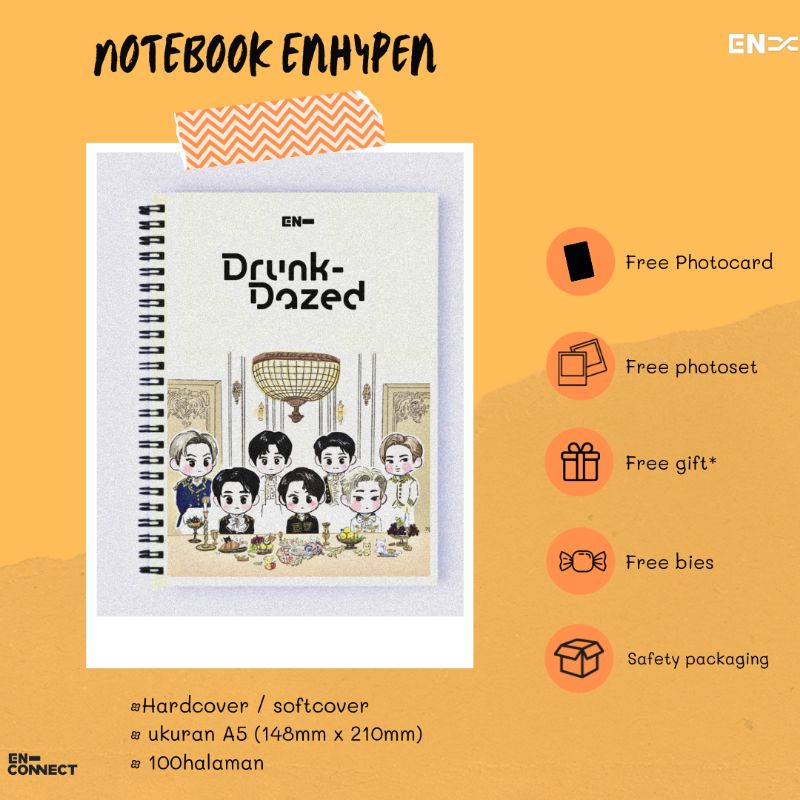 

Notebook ENHYPEN drunk dazed chibi ver | Hampers enhypen | engene fankit/ merchandise