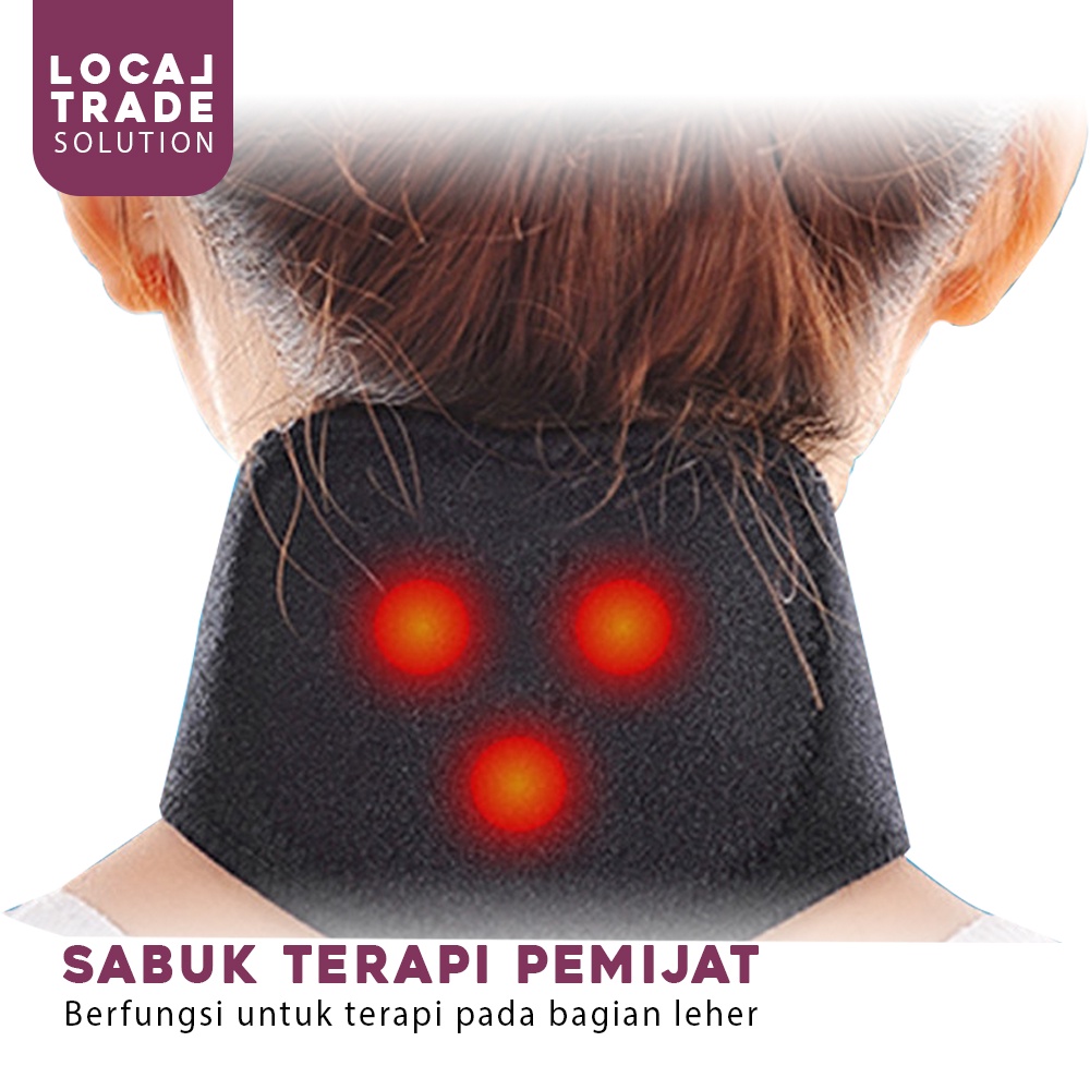 Sabuk Terapi Pemijat Pemanas Leher Magnetic Punggung Elektrik Tourmaline Therapy Neck Massager