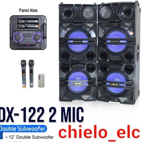 SPEAKER AKTIF DAT DX122+2MIC DAT DX 122,(BELUM TERMASUK ONGKIR SPEAKER) SPEAKER DAT ORIGINAL