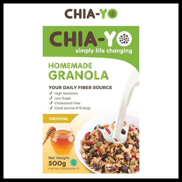 

HOT SALE Chia-Yo Homemade Granola Original 500gr terjamin