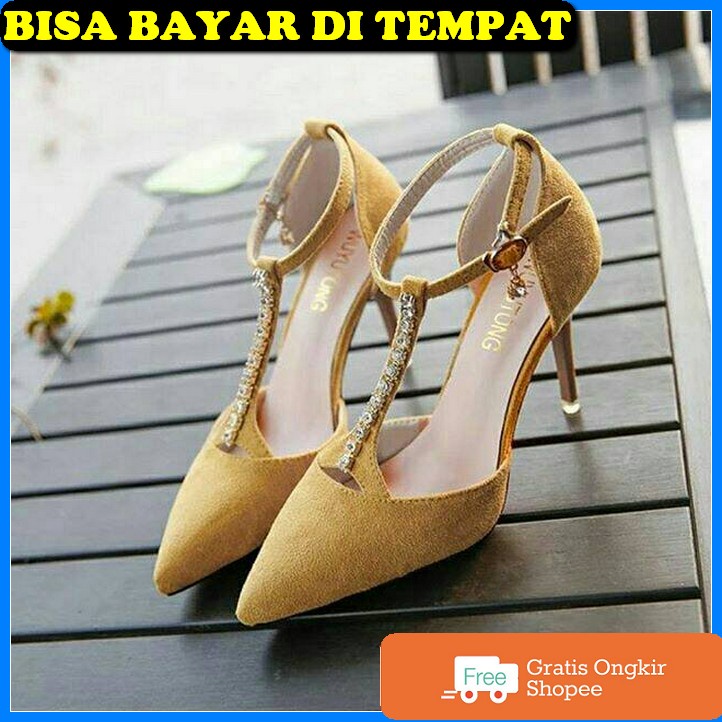 Sandal Heels Sendal Hak Tinggi Hils Heals Kekinian Korea Hels Cc1 AD826 Heel Md86 Kunyit