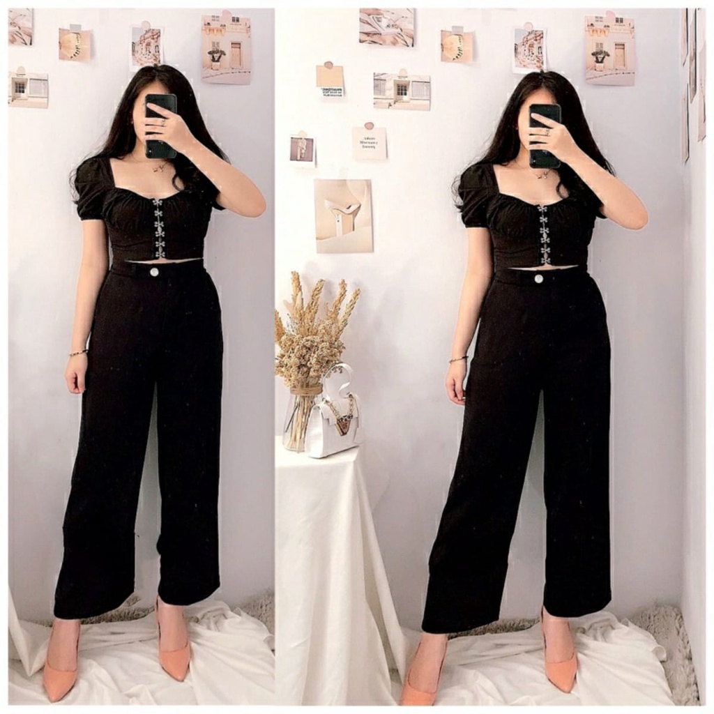 GFS IRENE CREPE BUTTON PANTS