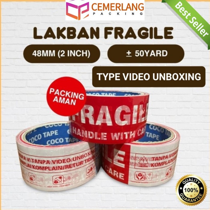 

Lakban Isolasi Fragile Video Unboxing Handle with Care 48mm 50 Yard 2
