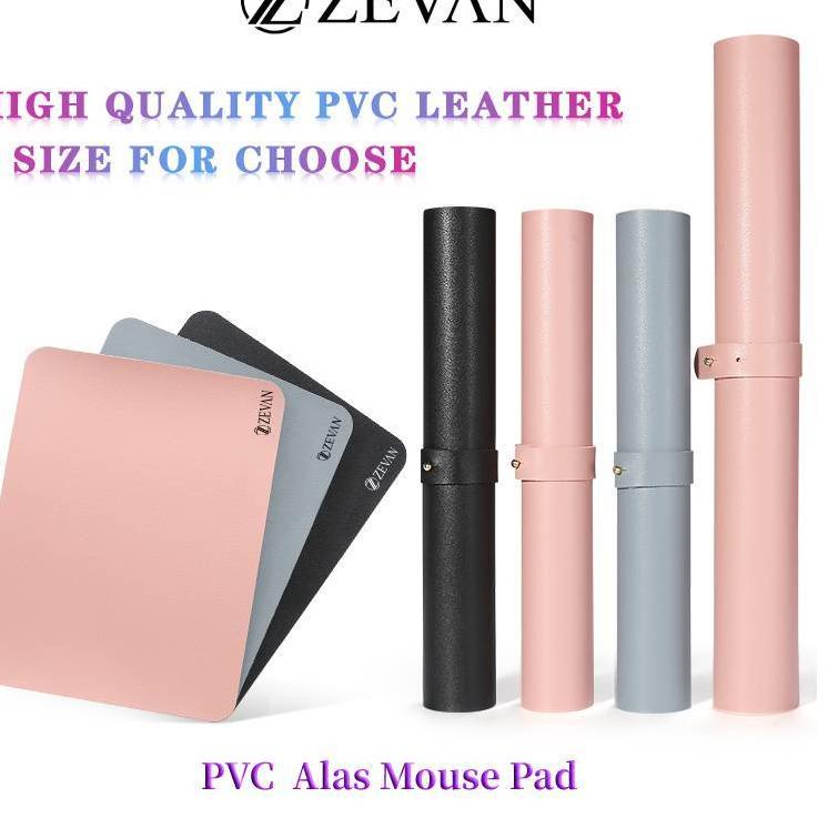 ☛ ZEVAN Mouse Pad Laptop Alas Bahan Kulit Anti Slip Tahan Air PVC Mousepad Polos WaterProof Deskpad 