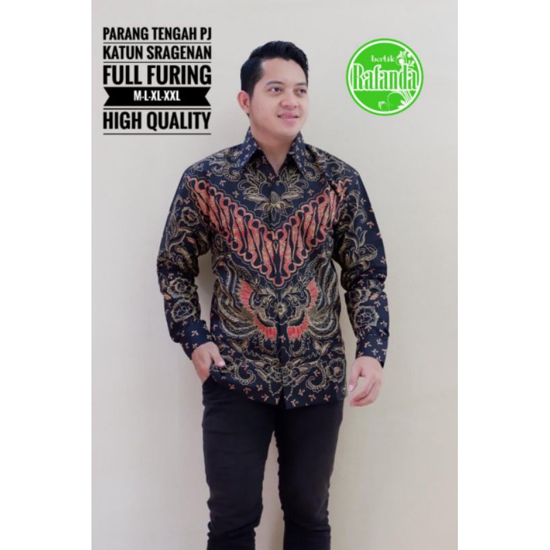 KEMEJA BATIK SOLO PARANG KUPU WENING TENGAH INDRIAWAN BATIK PRIA