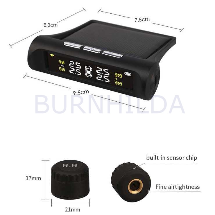 pengukur Tekanan Ban Mobil TPMS Solar Power mobil motor burnhilda