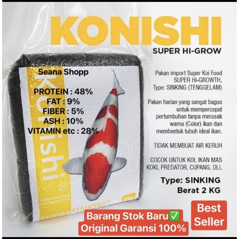 Pelet Konishi Super Sinking - Tenggelam 2KG Pakan ikan Koi