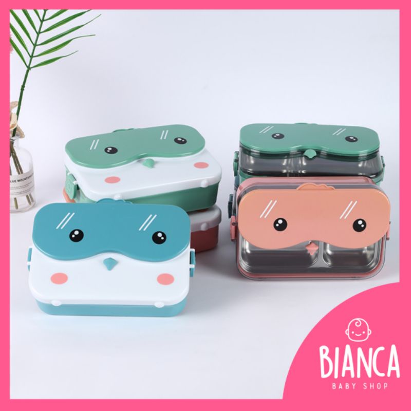 BIANCA - Kotak Makan Lunch Box Sekat 2 Stainless Bentuk Burung