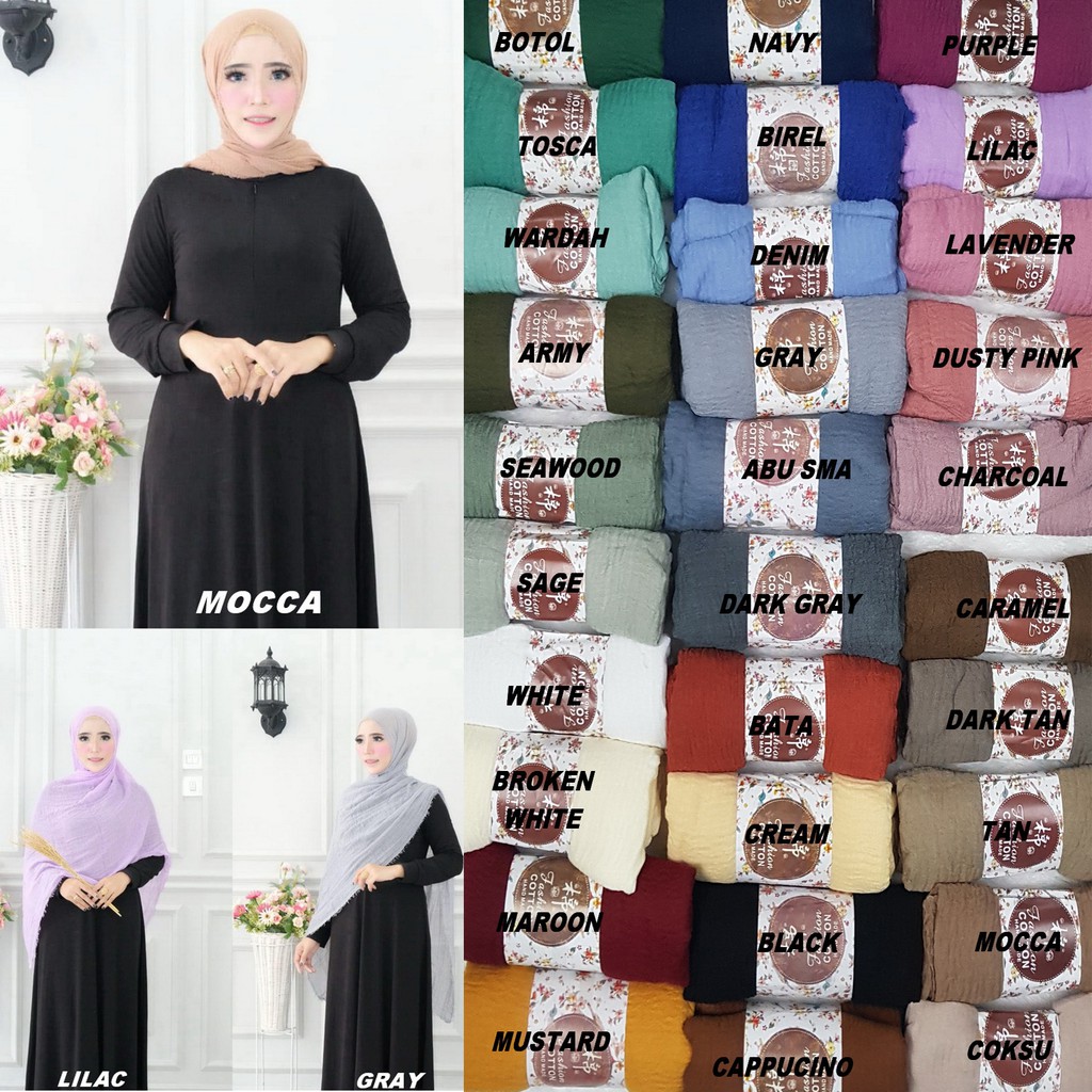 Hijab Pashmina Crinkle  Shawl Import