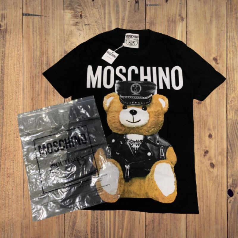 Kaos Tshirt Moschino OFFICER Hitam Premium Hight Quality