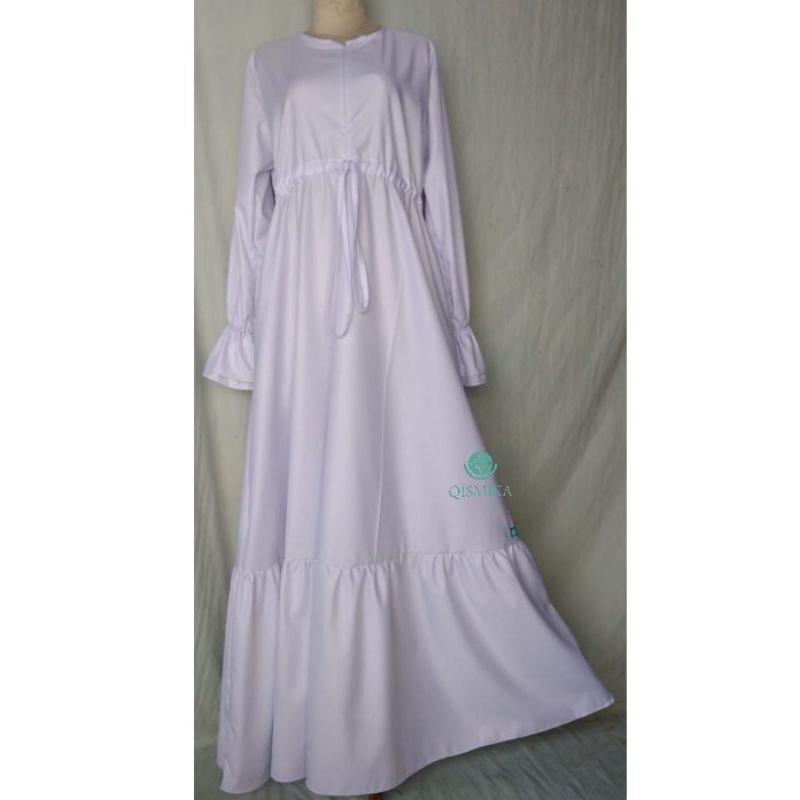 gamis / longdress putih  katun toyobo